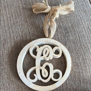 Monogram Script letter “C” ornament, mirror hanger, wooden decor, 4.5 inch
